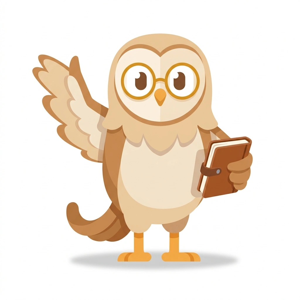 Barnaby the Barn Owl, the guide who teaches the Everyday Cultural Literacy course