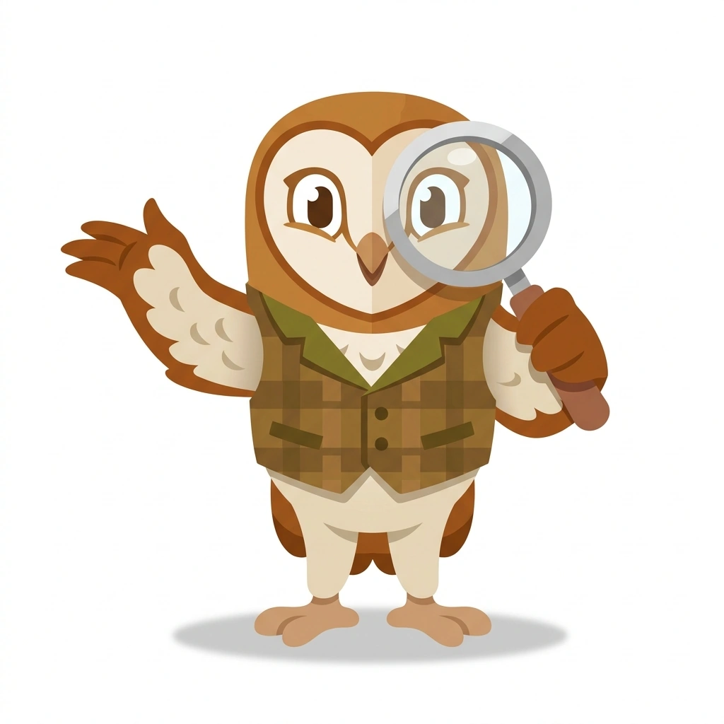 Barnaby the Barn Owl, the guide who teaches the Behavior Profiling in Practice course