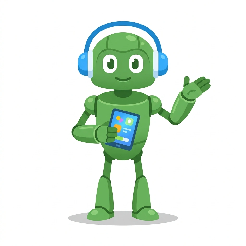Artie the Android, the guide who teaches the First Steps in Android Studio course