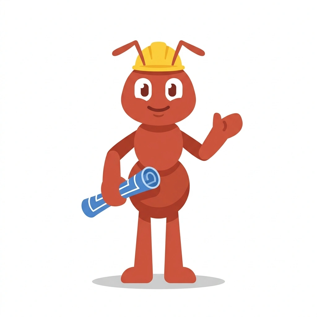 Archi the Architect Ant, the guide who teaches the The Language of Architecture course