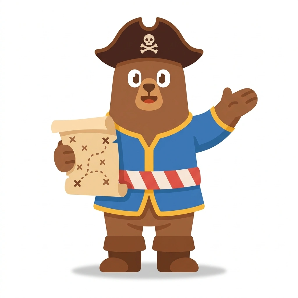 Barnaby the Bear, the guide who teaches the Multiplication and Division Word Problems course