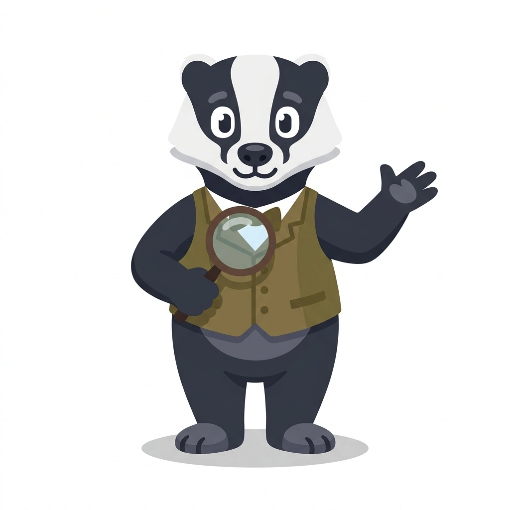 Barnaby the Badger, the guide who teaches the How Pastimes Shaped History course