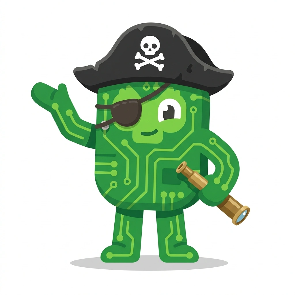 Barnaby the Board, the guide who teaches the Raspberry Pi and ESP Hardware course