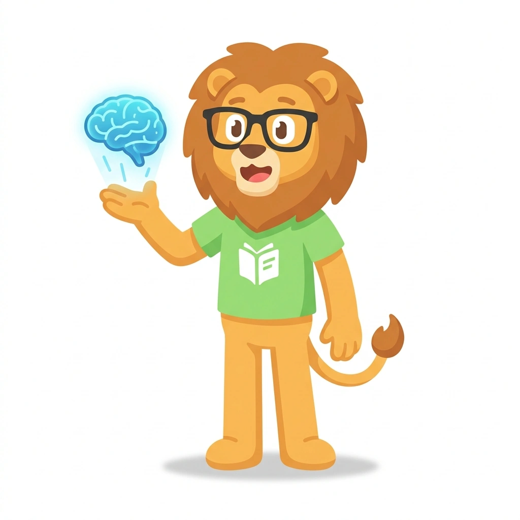 Lyle the Logic Lion, the guide who teaches the Large Language Models in Practice course
