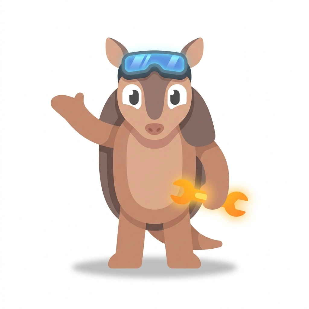 Armando el Armadillo, the guide who teaches the Automatización con Agentes de IA course