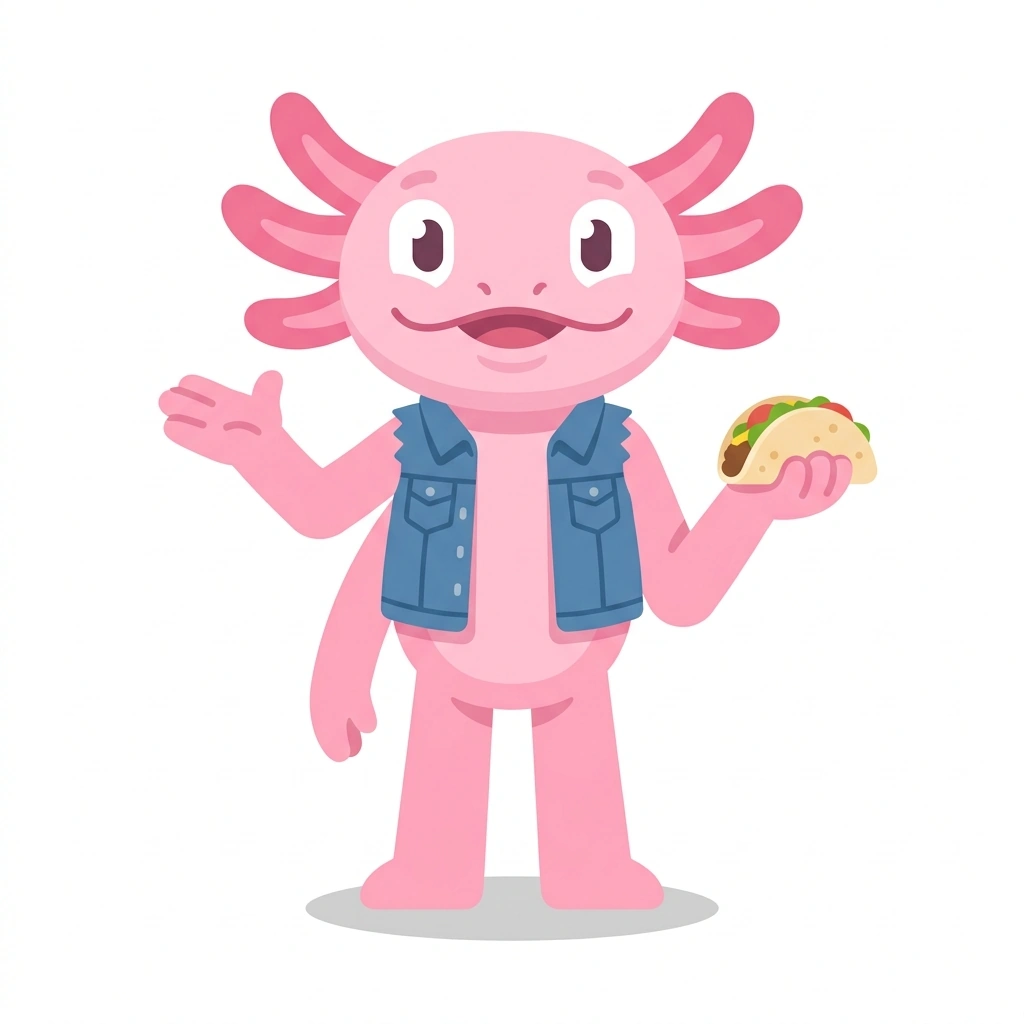 Axel the Axolotl, the guide who teaches the Everyday Mexican Spanish course