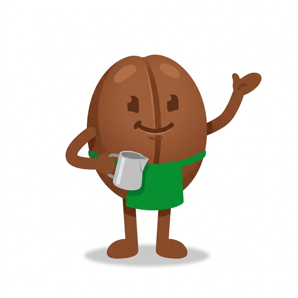 Bennie the Bean, the guide who teaches the Barista Skills for the Perfect Cup course