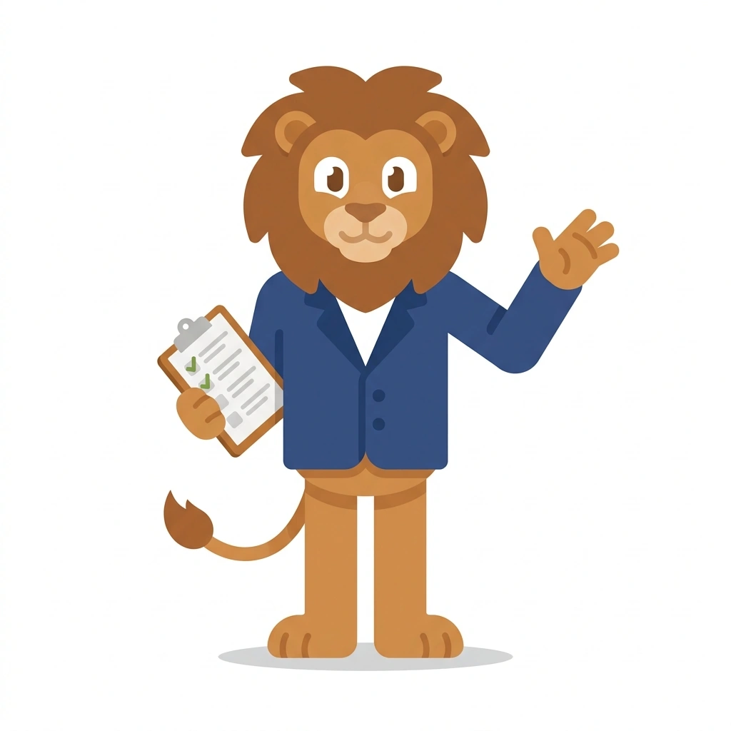 Leo the Lion, the guide who teaches the Everyday Team Leadership course