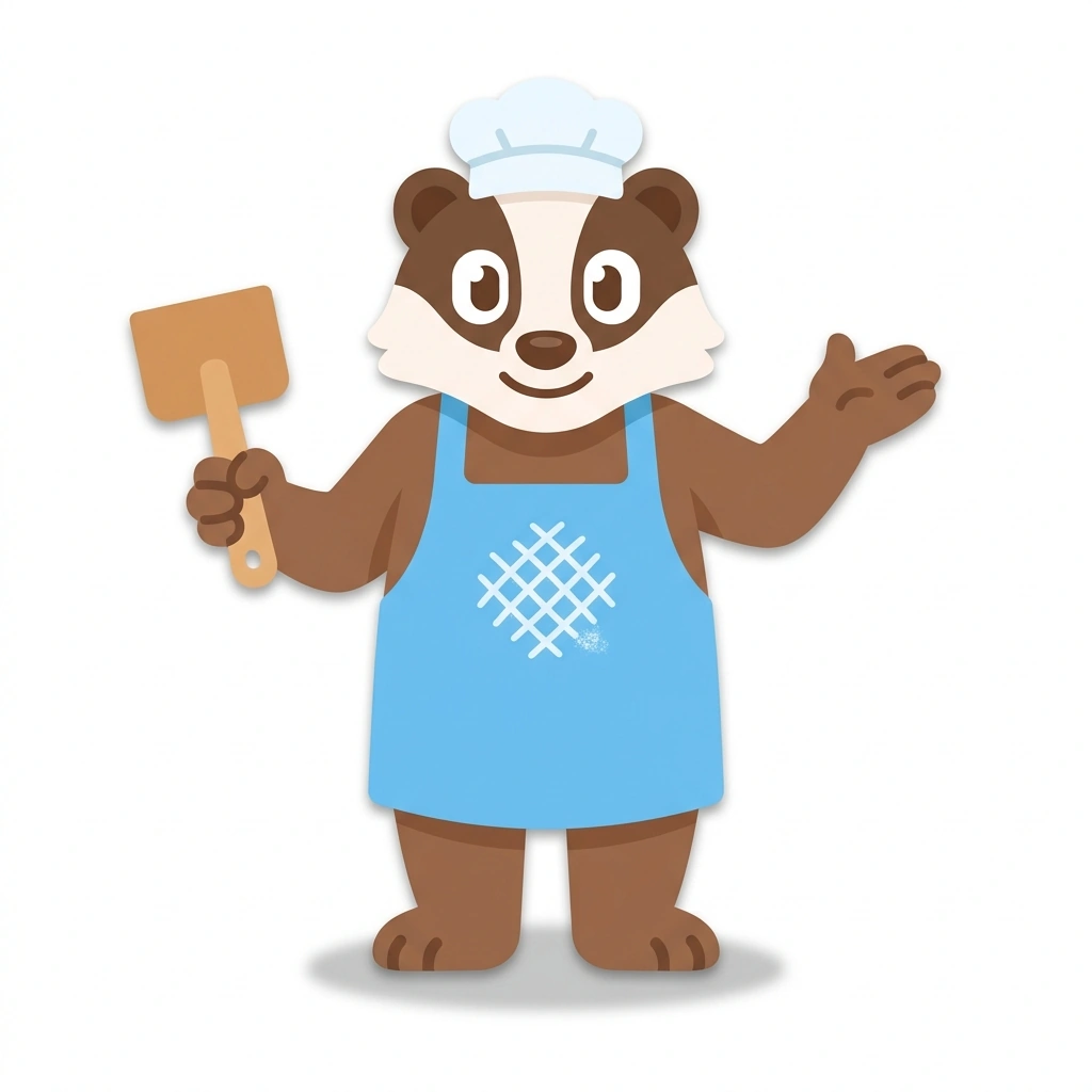 Barnaby the Badger, the guide who teaches the The Mechanics of Sourdough course