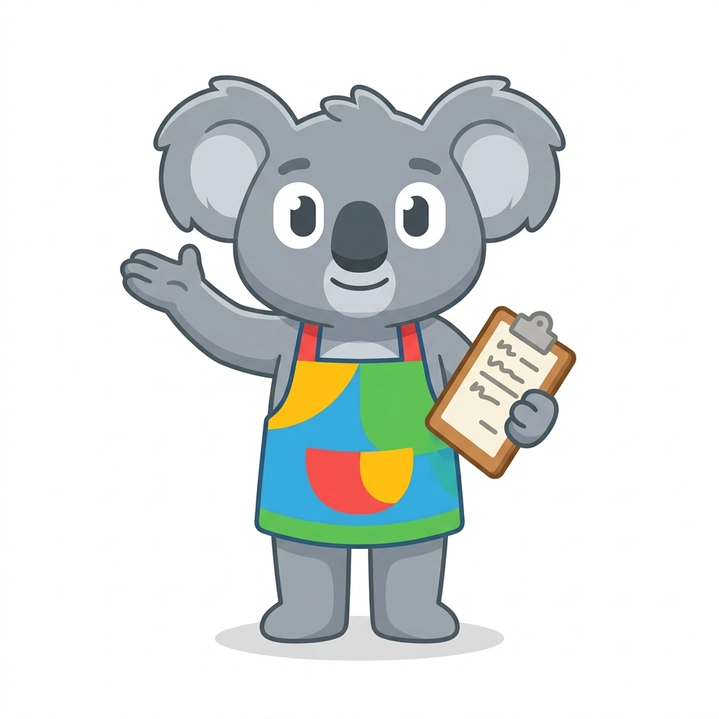 Kip the Koala, the guide who teaches the Running a Nursery Classroom course
