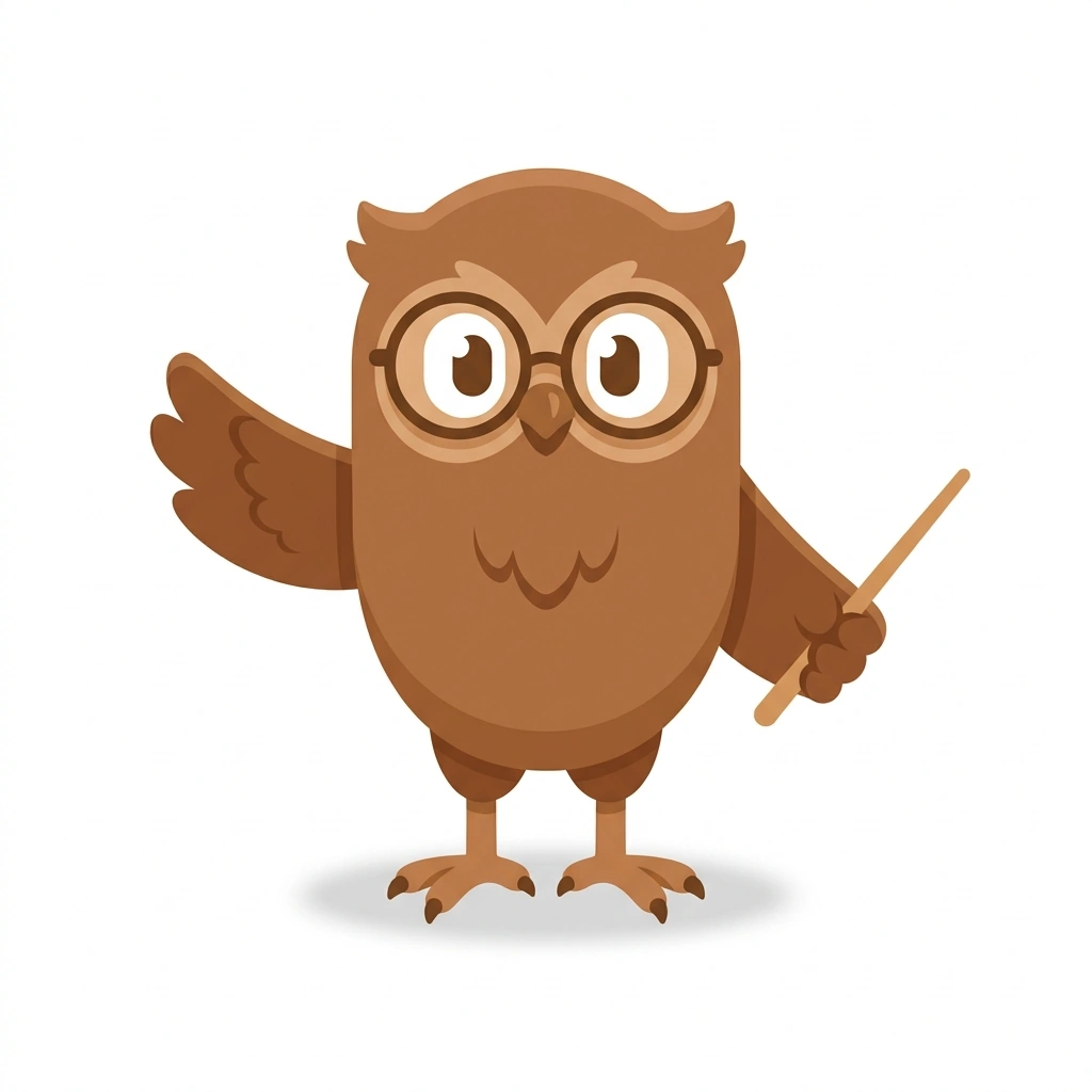 Otto the Owl, the guide who teaches the Everyday Logic: How Arguments Work course