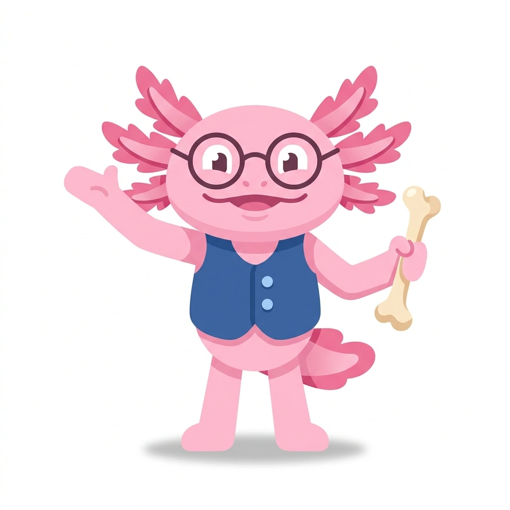 Atlas the Axolotl, the guide who teaches the Functional Anatomy: How the Body Handles Force course