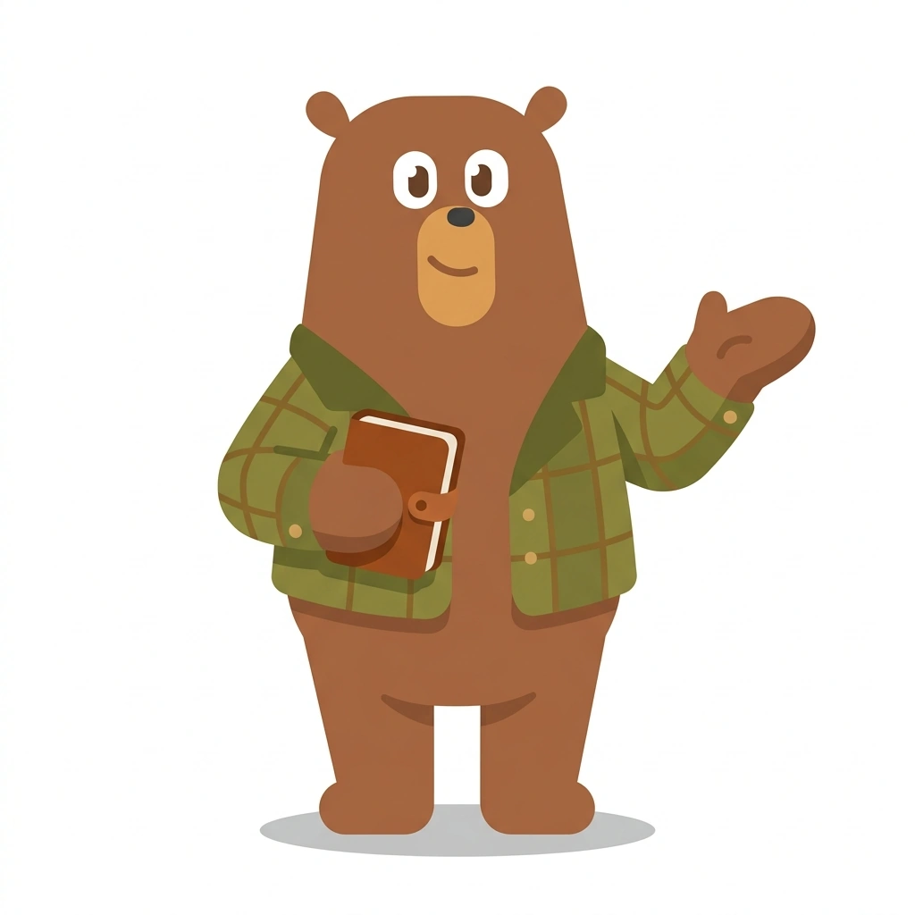 Barnaby the Brainy Bear, the guide who teaches the The Mechanics of Human Behavior course
