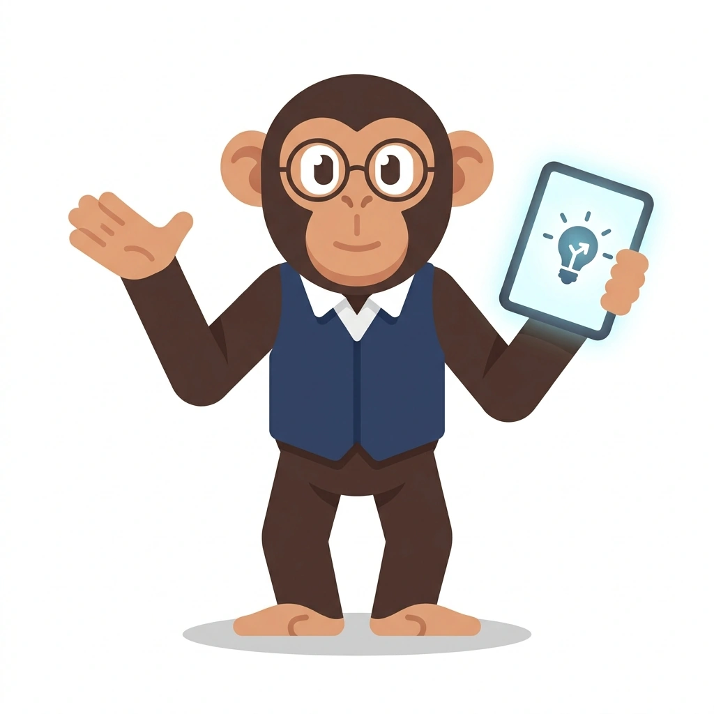 Socrate le Singe, the guide who teaches the L'IA générative en éducation course