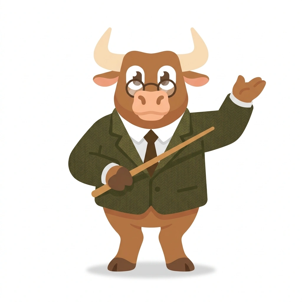 Barnaby the Bull, the guide who teaches the Pronóstico Bursátil con Redes Neuronales course