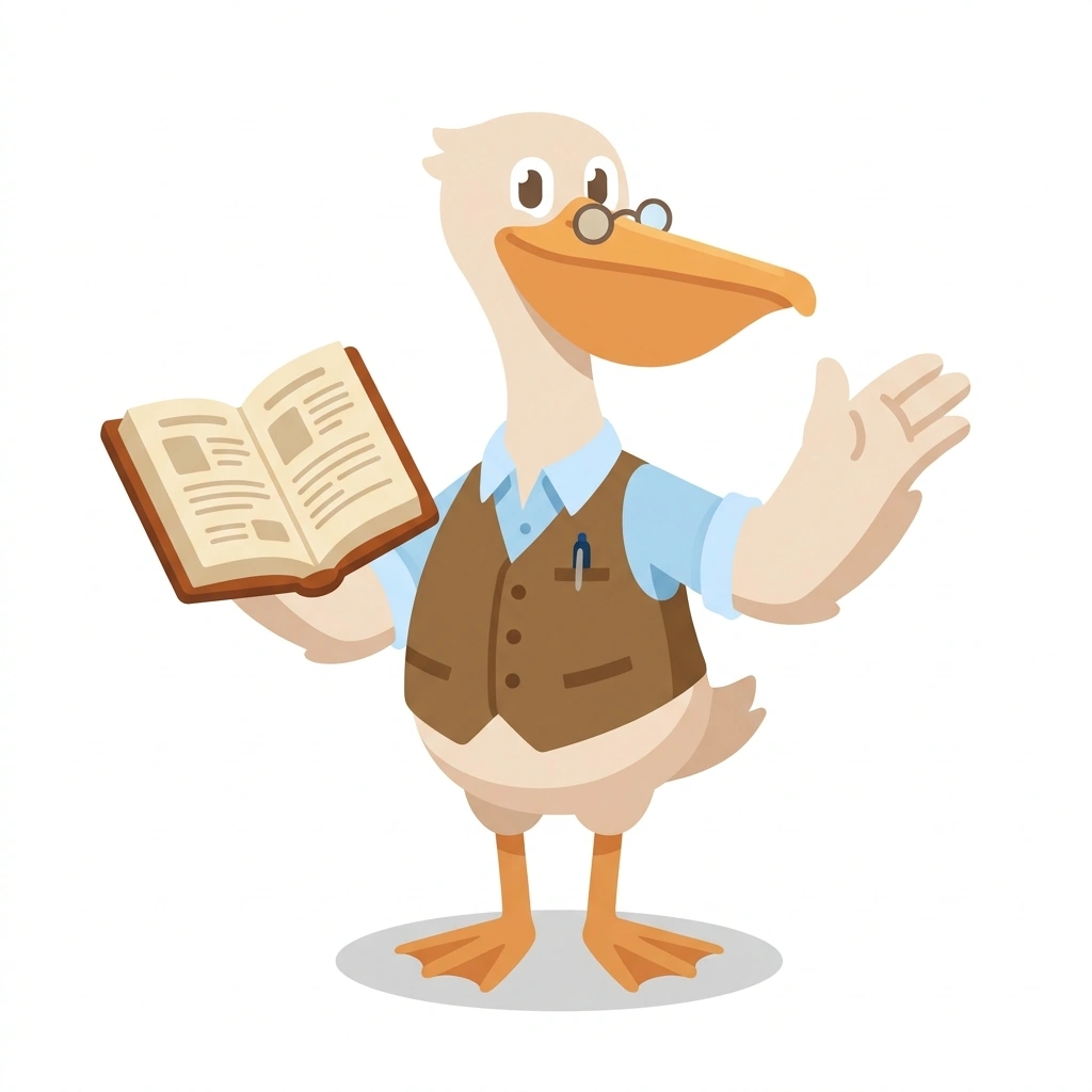 Professor Pelican, the guide who teaches the تربية الأطفال بلا صراع course