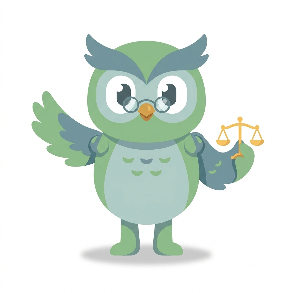 Pax the Owl, the guide who teaches the Left, Right, and the Economy course