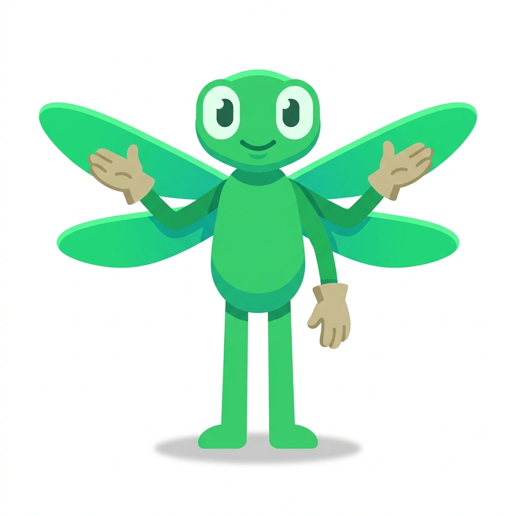 Delilah the Dragonfly, the guide who teaches the Precision Dahlia Growing course