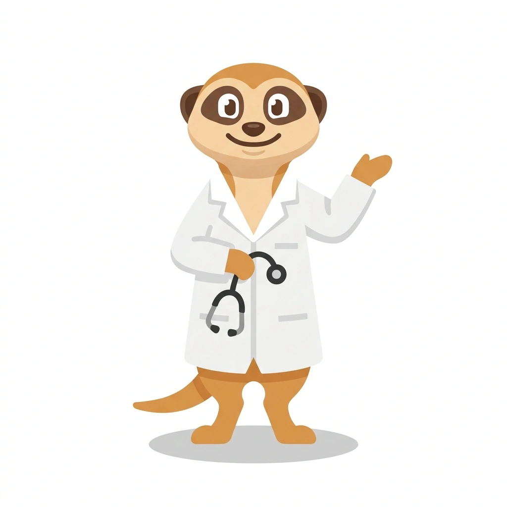 Marrow the Meerkat, the guide who teaches the Clinical Medicine course