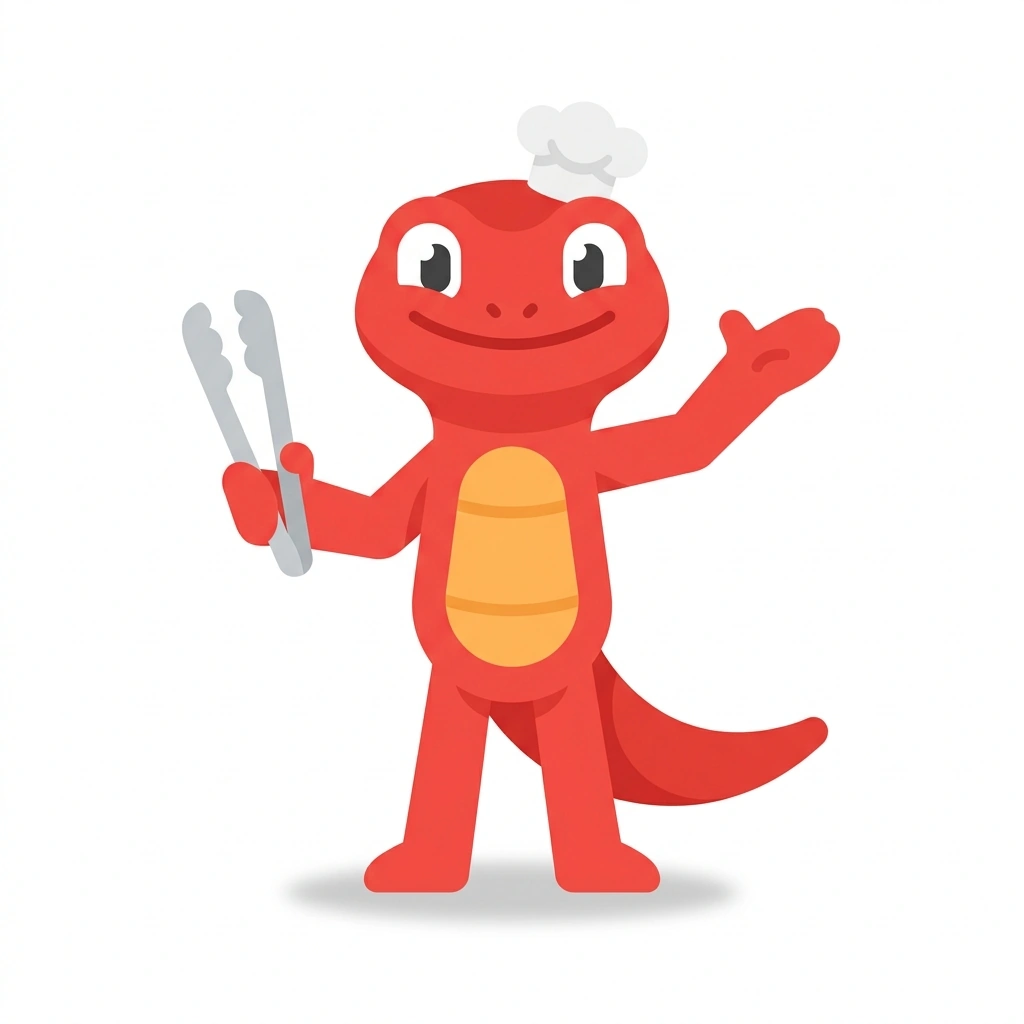 Sizzle the Salamander, the guide who teaches the Cooking Great Steak at Home course