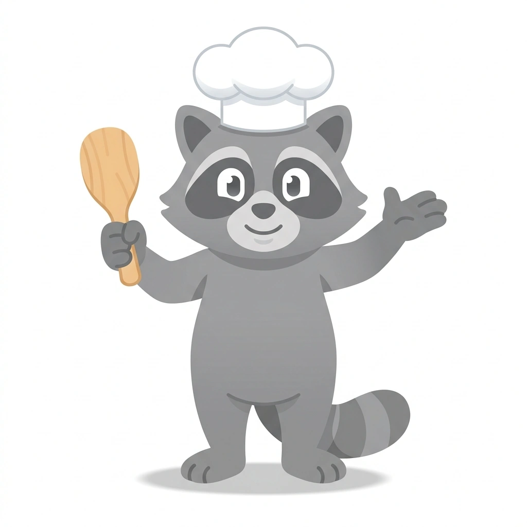Rico the Raccoon, the guide who teaches the Cooking Rice Well course