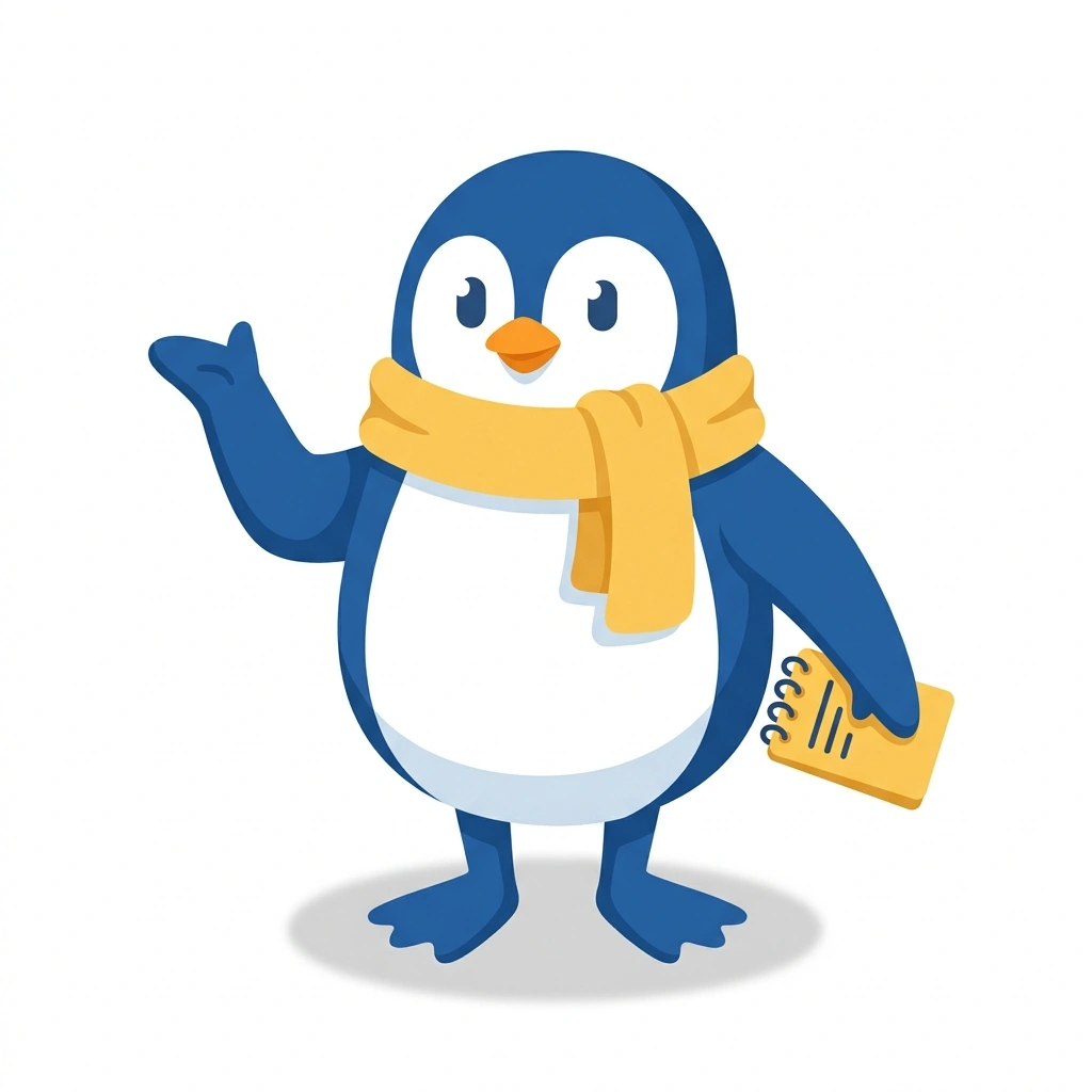 Pip the Penguin, the guide who teaches the Everyday Psychology in Action course