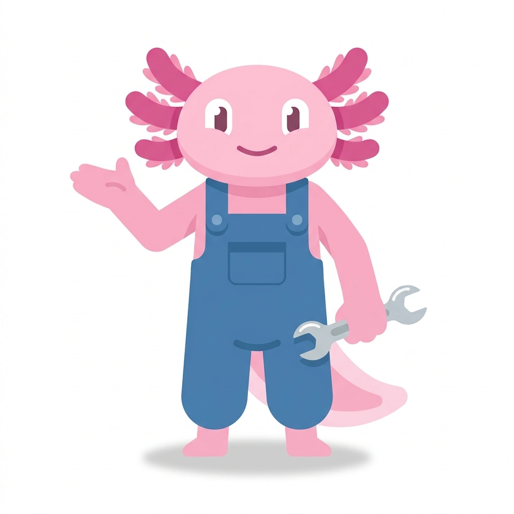 Axel the Axolotl, the guide who teaches the Everyday Car Mechanics course