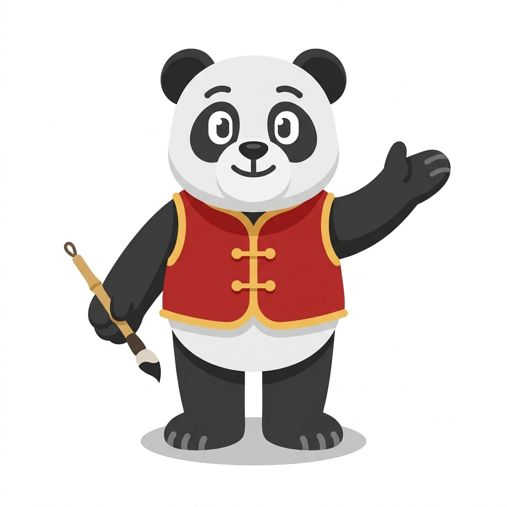 Pan-Pan the Panda, the guide who teaches the Chinese Beyond the Textbook course