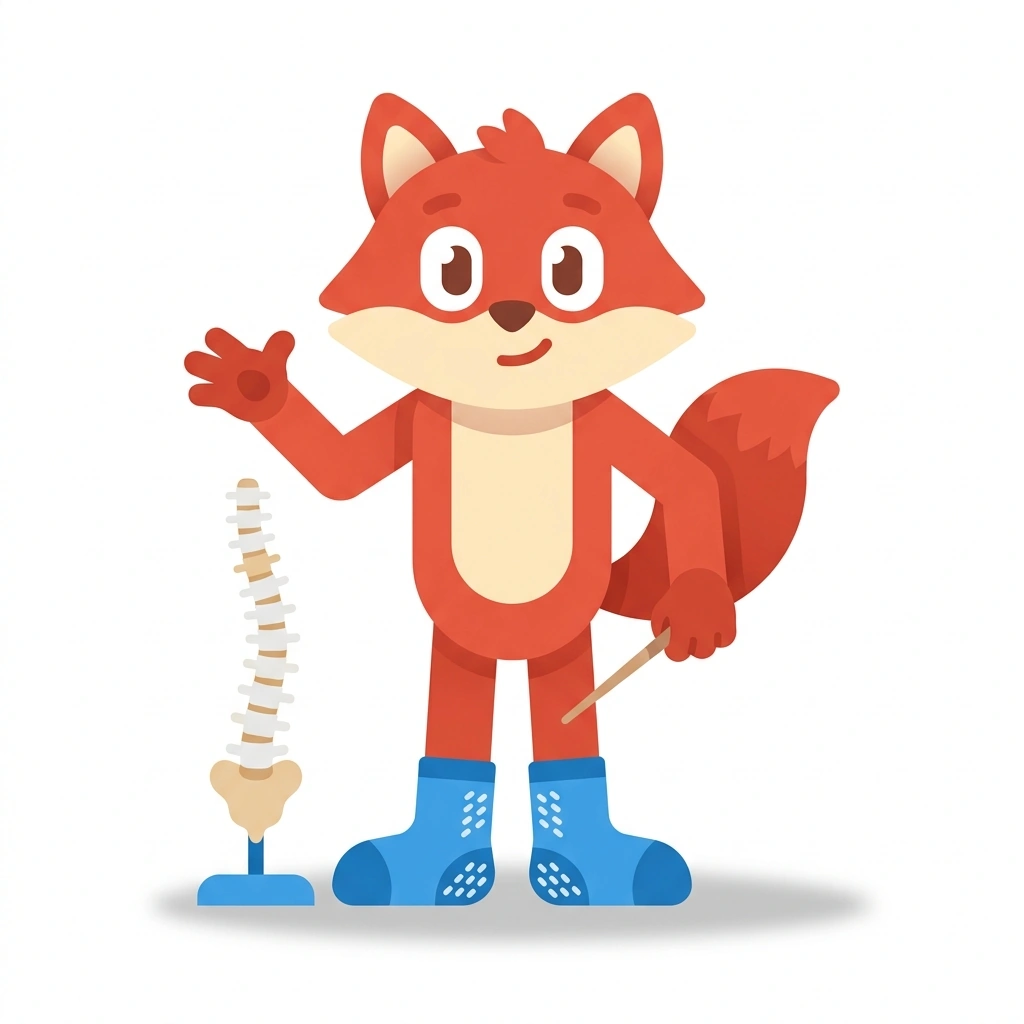 Felix the Fox, the guide who teaches the Reformer Pilates Anatomy and Alignment course