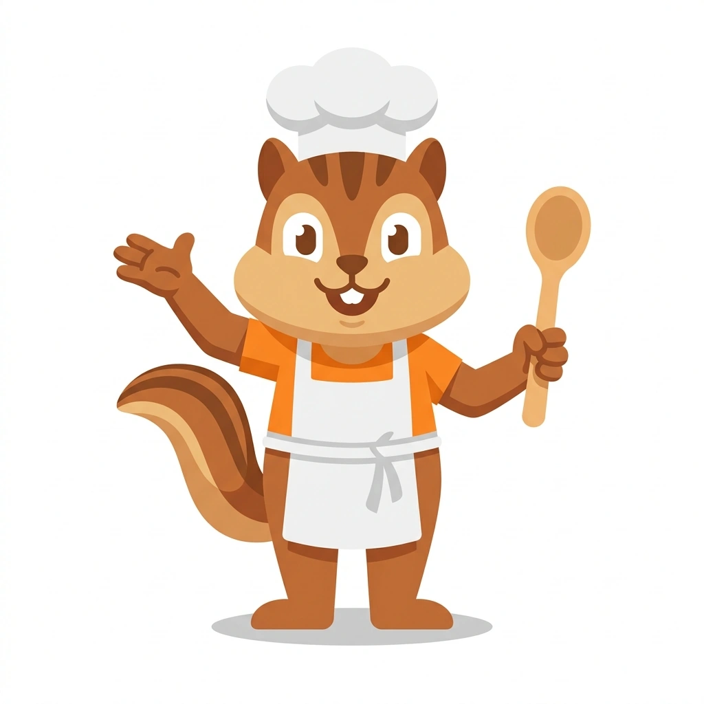 Chester the Chef, the guide who teaches the Cooking for Everyday Life course