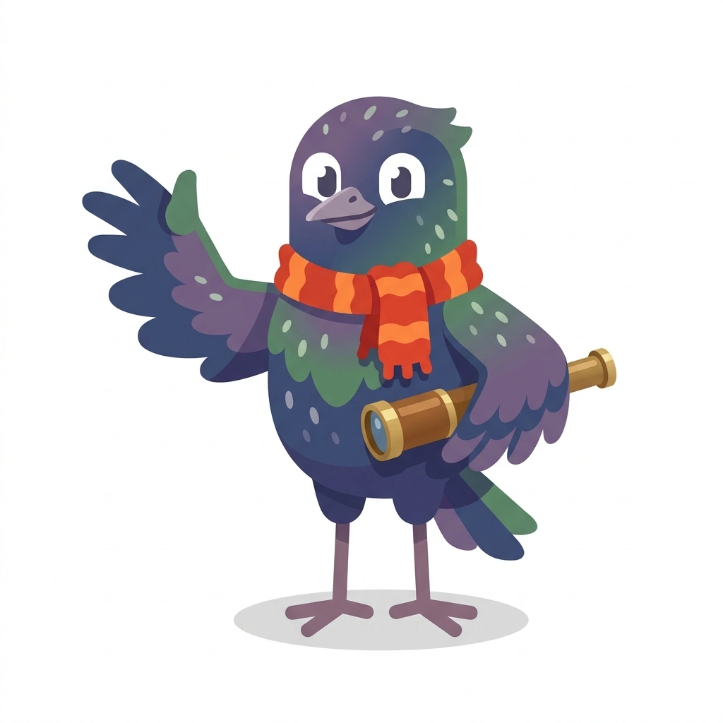 Stella the Starling, the guide who teaches the Reading the Night Sky course