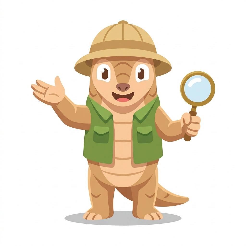 Pippin the Pangolin, the guide who teaches the Myths, Beasts, and Ancient Mysteries course