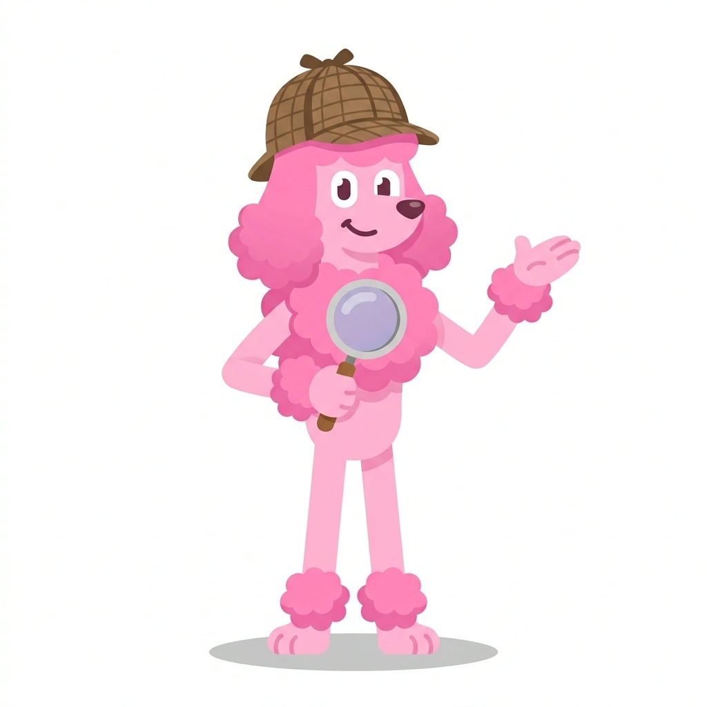 Pippa the Poodle, the guide who teaches the Thinking Like a Behavioral Detective course