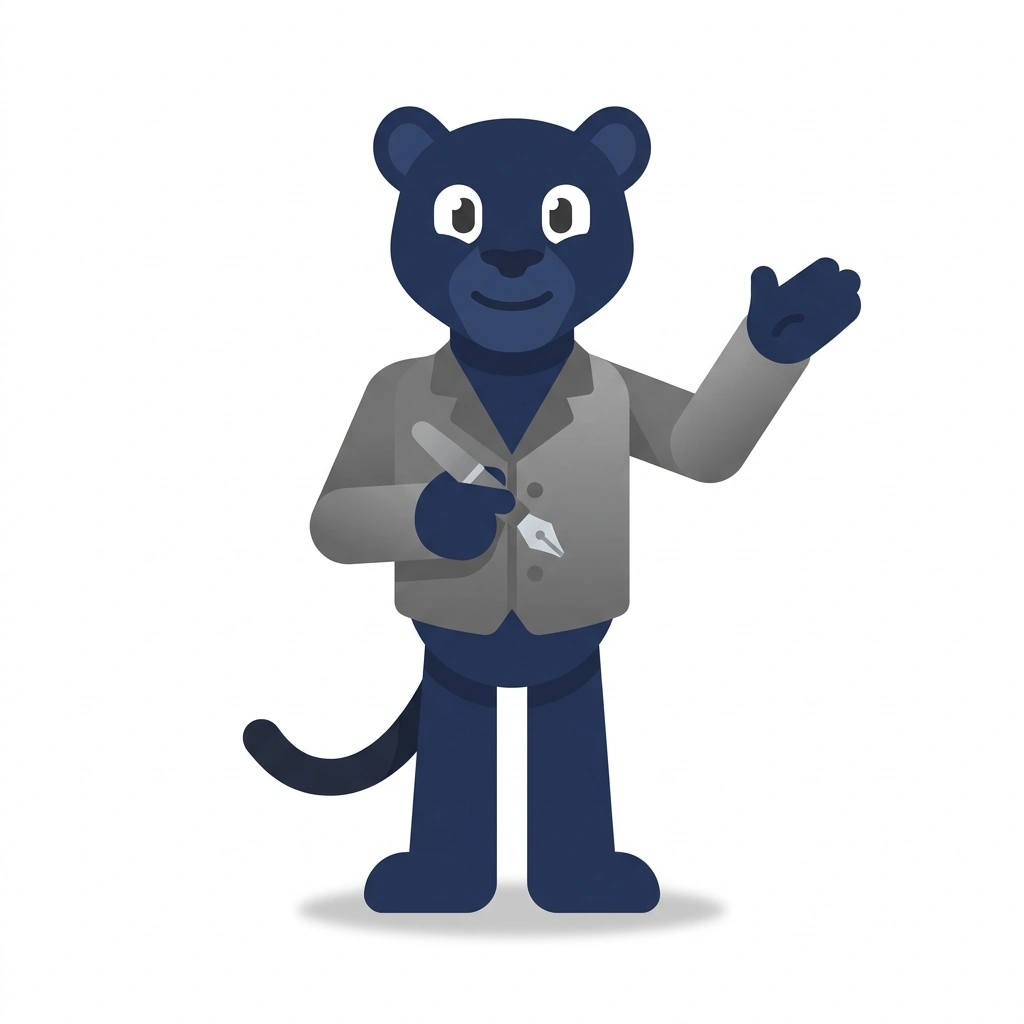 Prudence the Panther, the guide who teaches the Reading People and Projecting Presence course