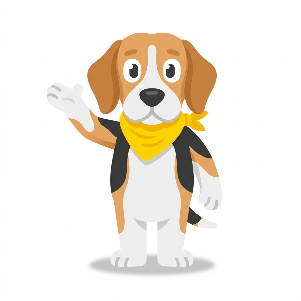 Barnaby the Beagle, the guide who teaches the Everyday Dog Obedience course
