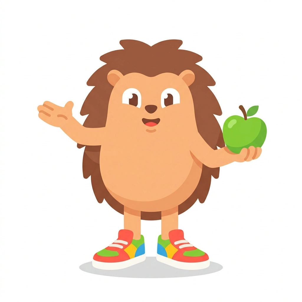Harlo the Hedgehog, the guide who teaches the Building Everyday Health course