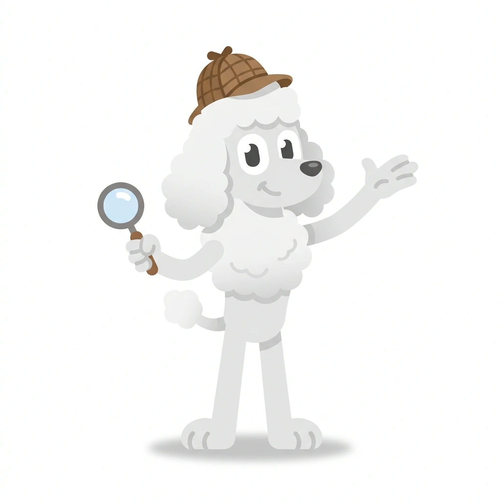 Pip the Poodle, the guide who teaches the Decoding the Unspoken course