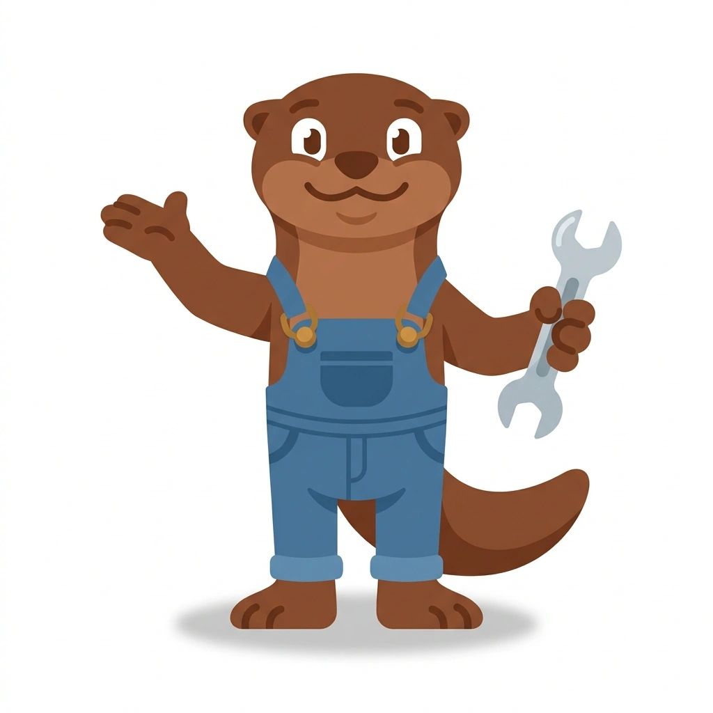Otto the Otter, the guide who teaches the How Cars Work course