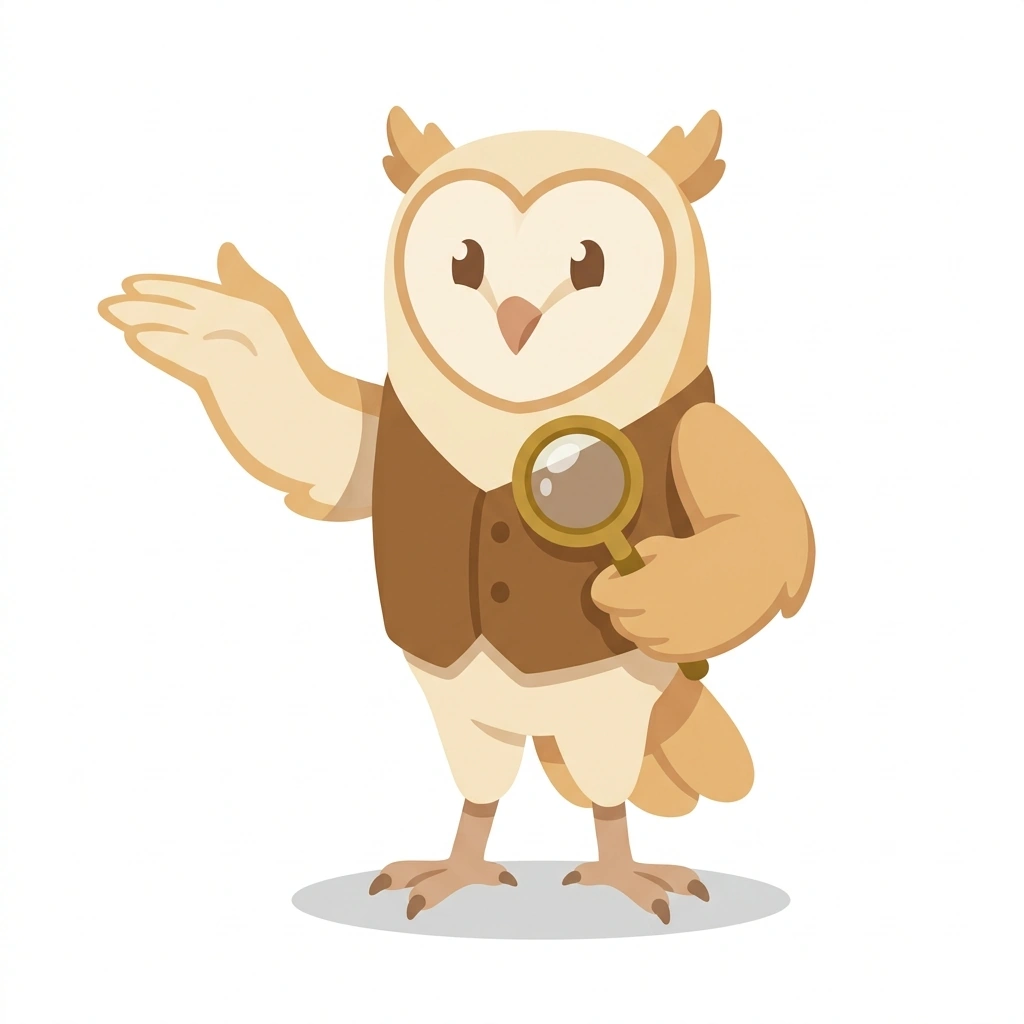 Barnaby the Barn Owl, the guide who teaches the Reading Body Language course