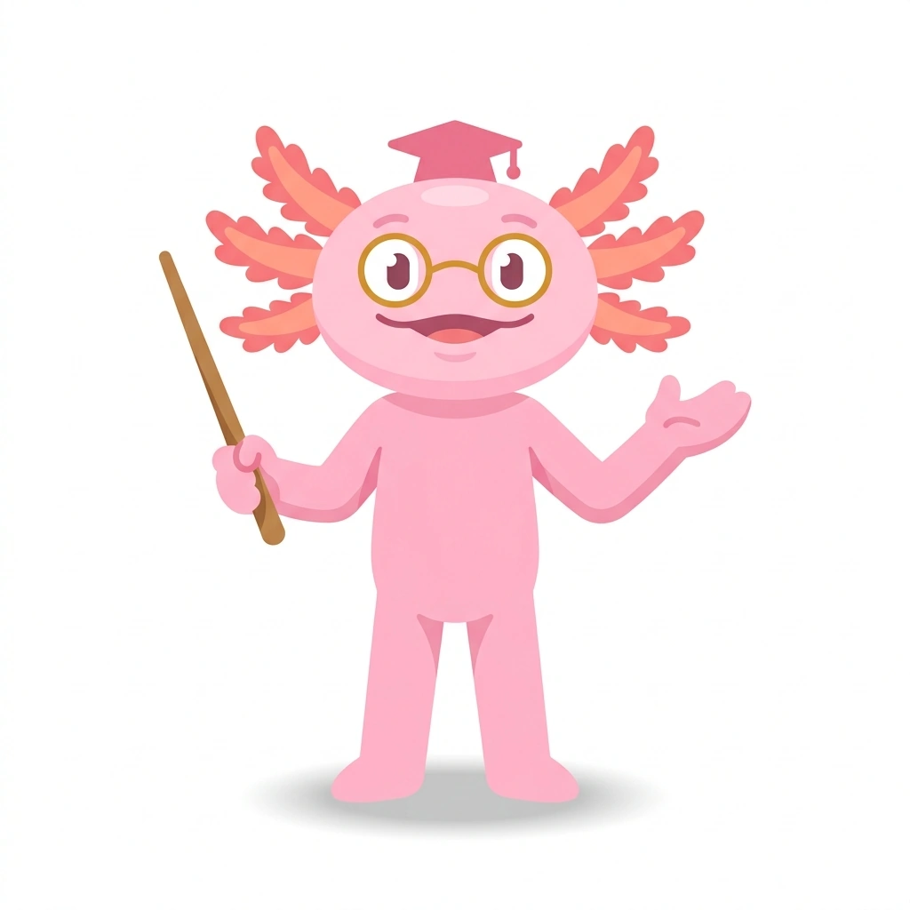 Achille l'Axolotl, the guide who teaches the Anatomie : le corps avec précision course
