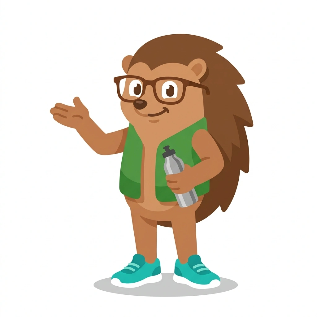 Henry the Hedgehog, the guide who teaches the Everyday Health Foundations course