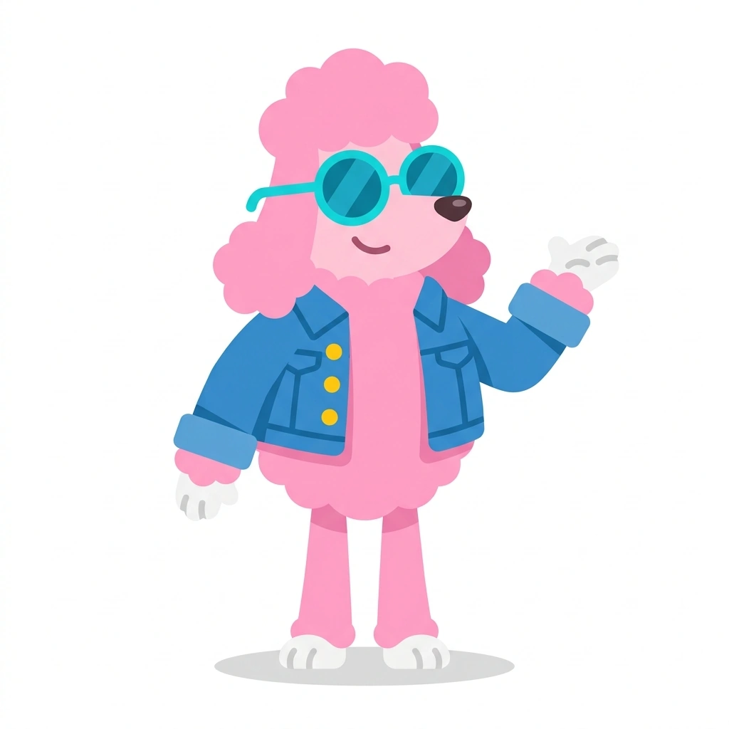 Pip the Poodle, the guide who teaches the Personality, Action, and Calibrated Confidence course