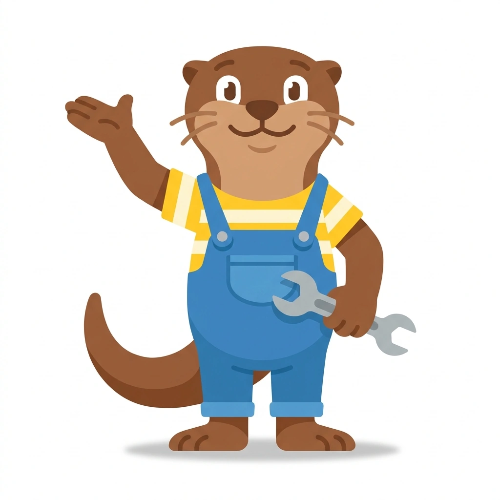 Otto the Otter, the guide who teaches the How Cars Work course