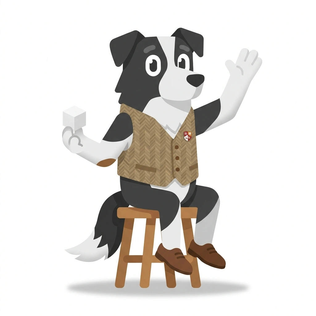 Dexter the Detective Dog, the guide who teaches the Thinking Like L Lawliet course