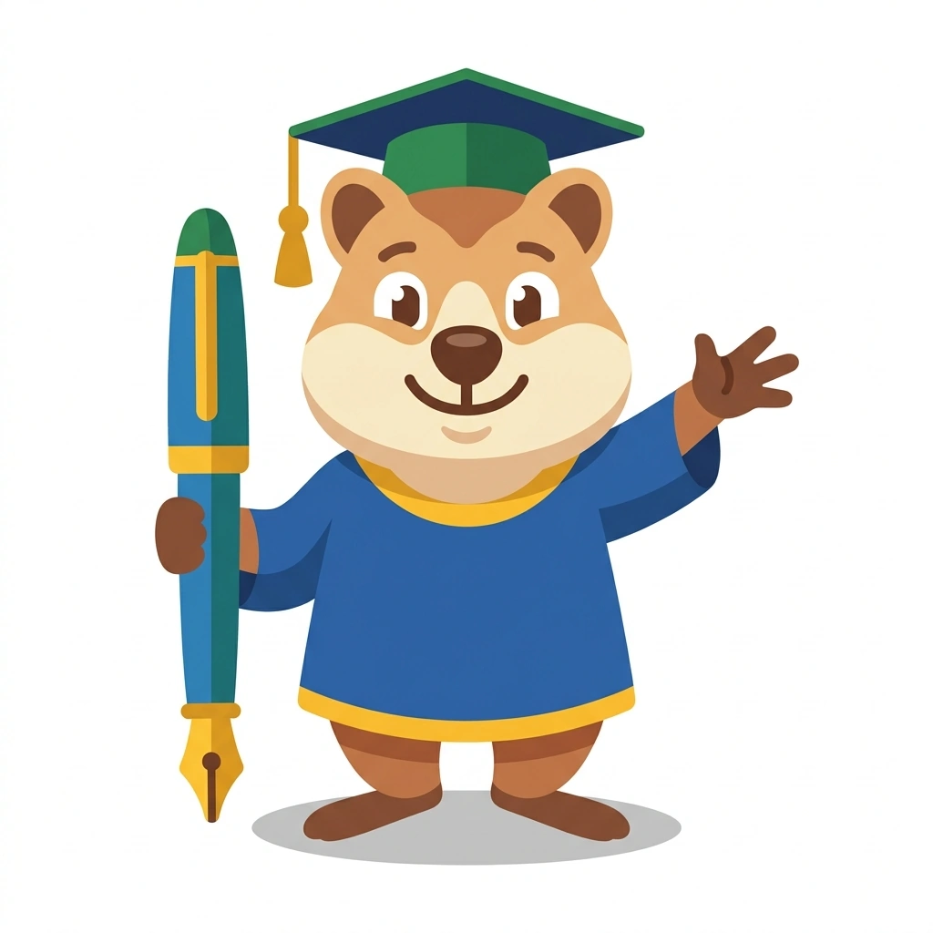 Quill the Quokka, the guide who teaches the The Senior English Toolkit course