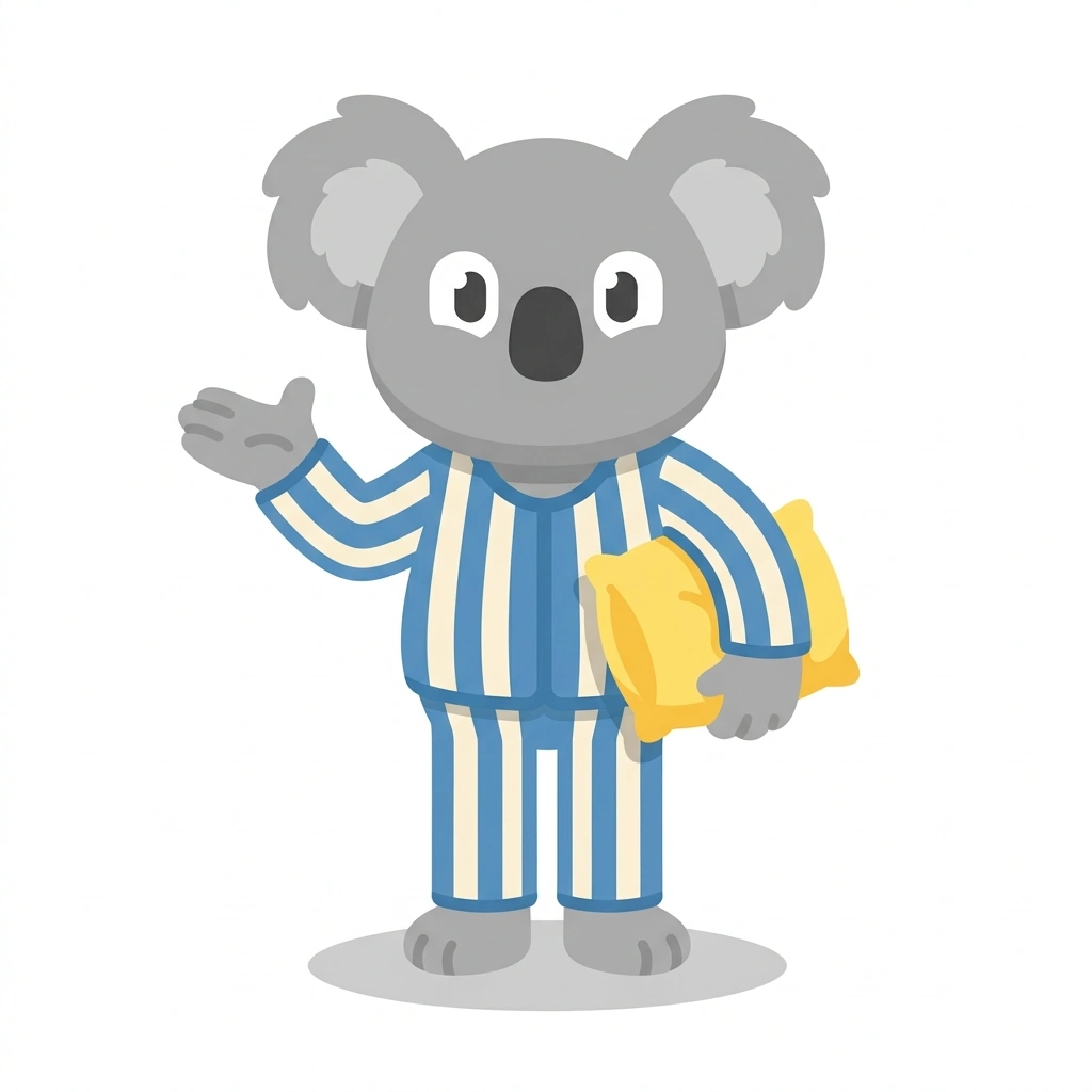 Kip the Koala, the guide who teaches the Science of Daytime Naps course