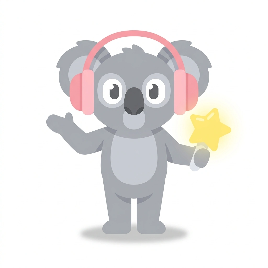 Koko the Koala, the guide who teaches the How K-pop Works course
