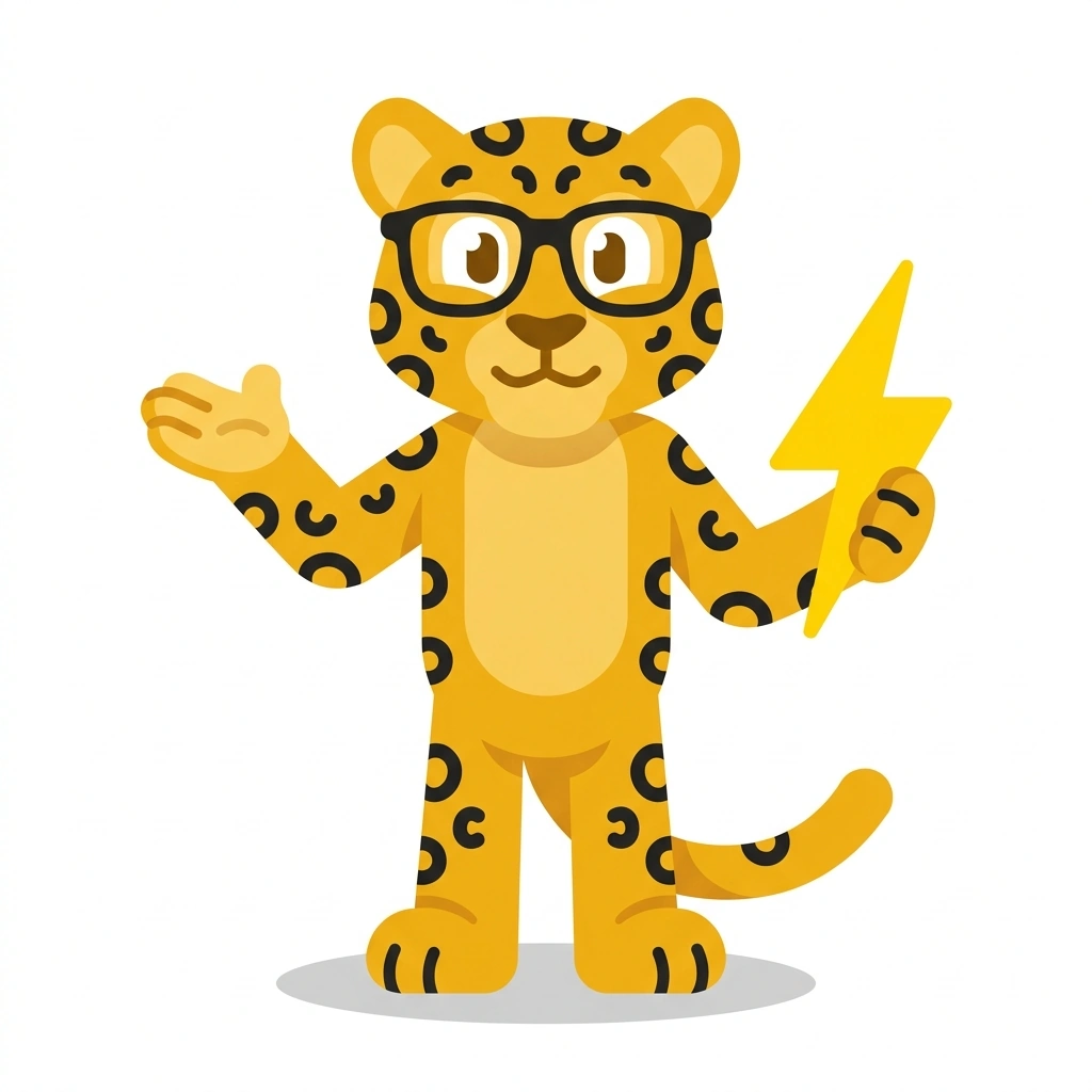 Jesty the Jaguar, the guide who teaches the JavaScript for the Web course