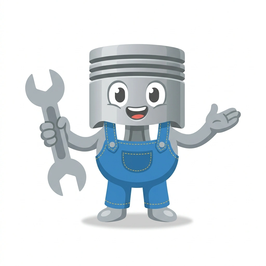 Pip the Piston, the guide who teaches the Internal Combustion Engine Mechanics course