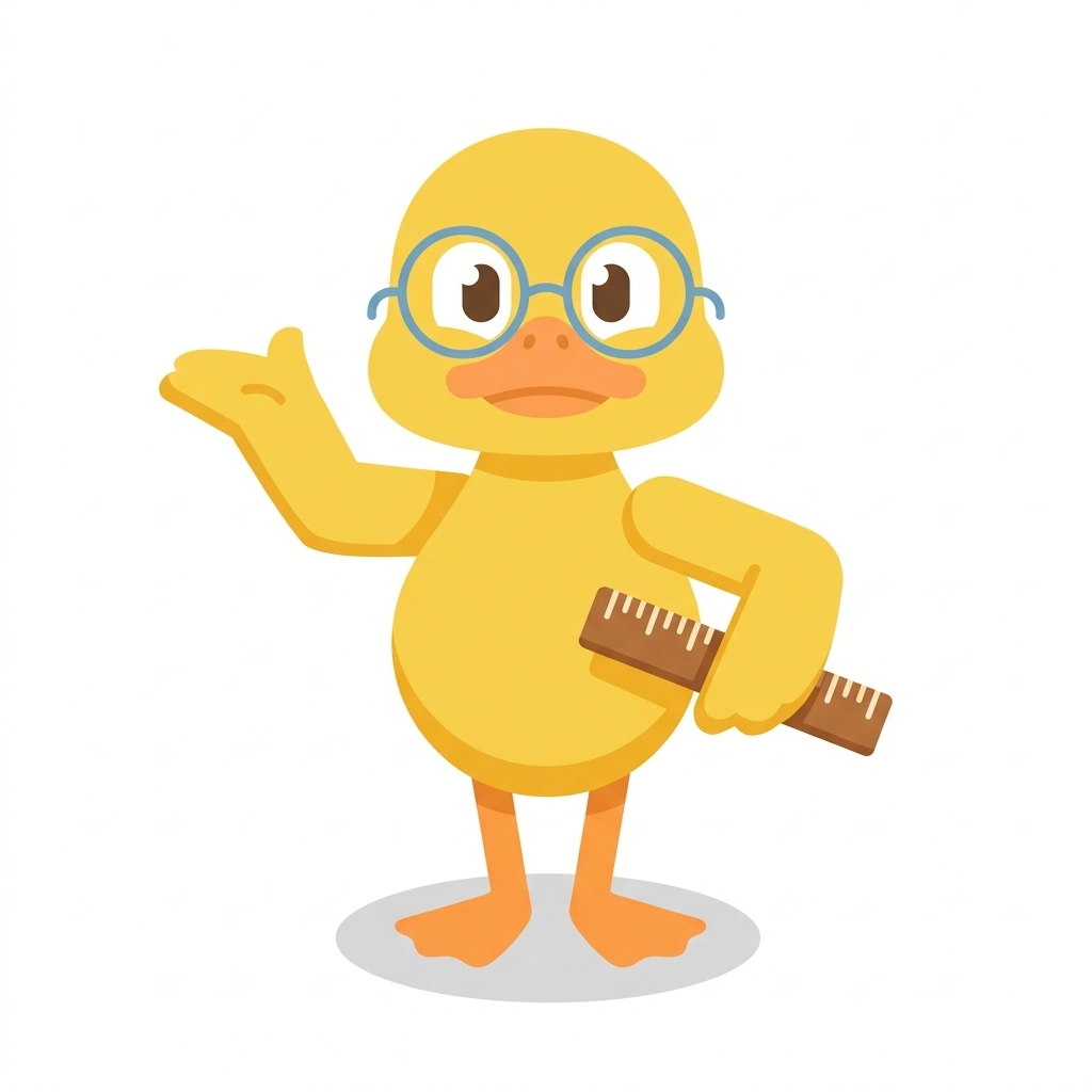 Dexter the Duck, the guide who teaches the Long Division: Beyond Single Digits course